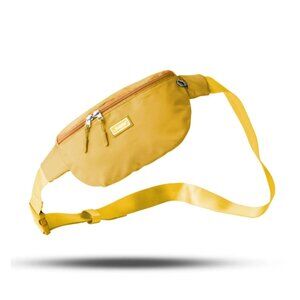 Foldie Yellow Adjustable Belt Bag With Multiple Zippered Compartments